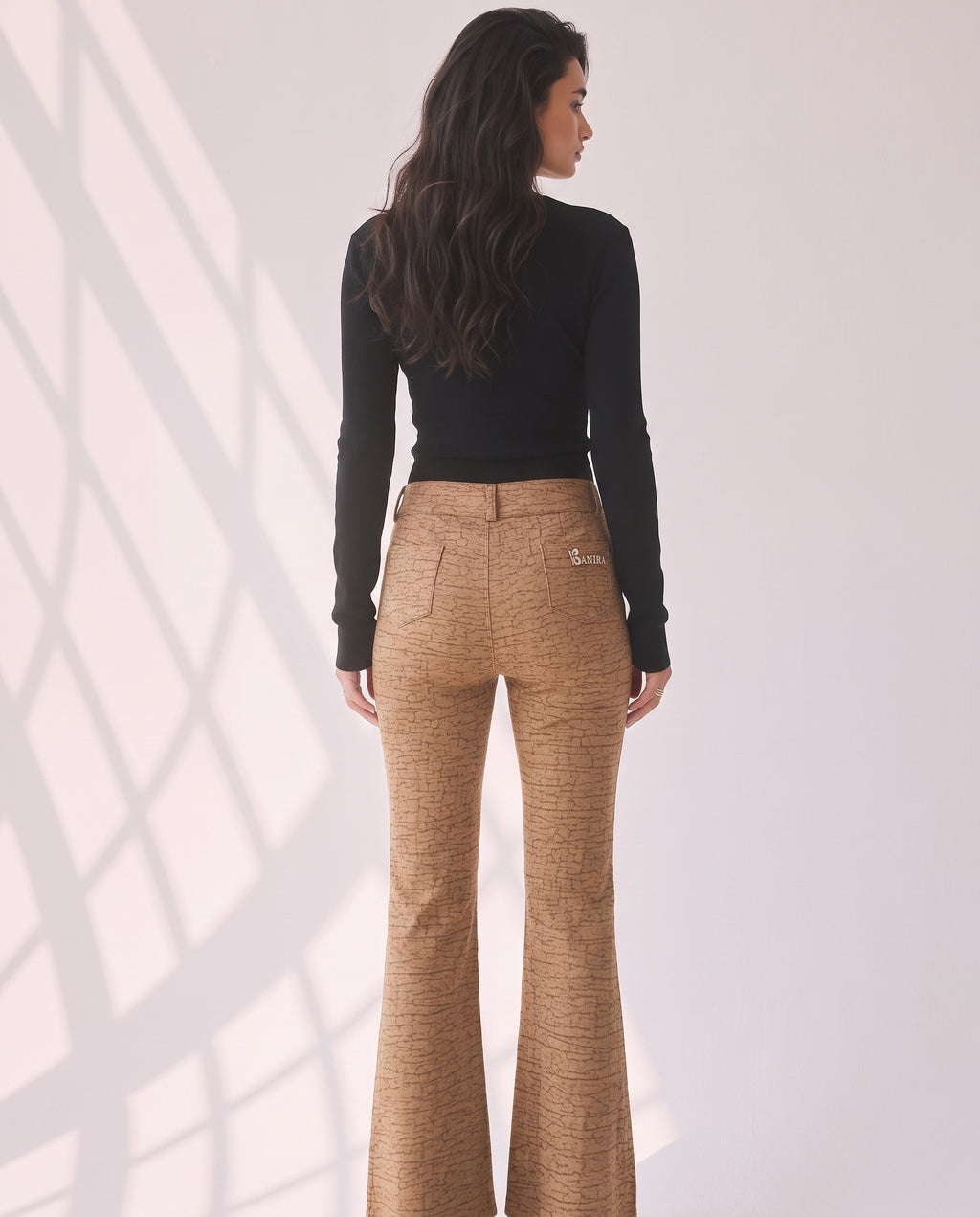 Banira patterned pants - Beige&Camel
