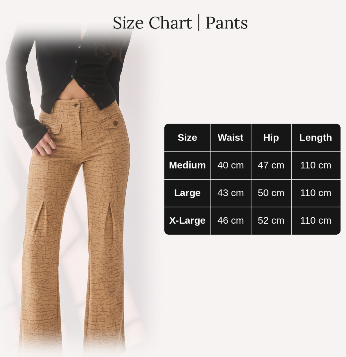 Banira patterned pants - Beige&Camel